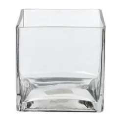 10" X 10" X 10" CLEAR GLASS CUBE VASE