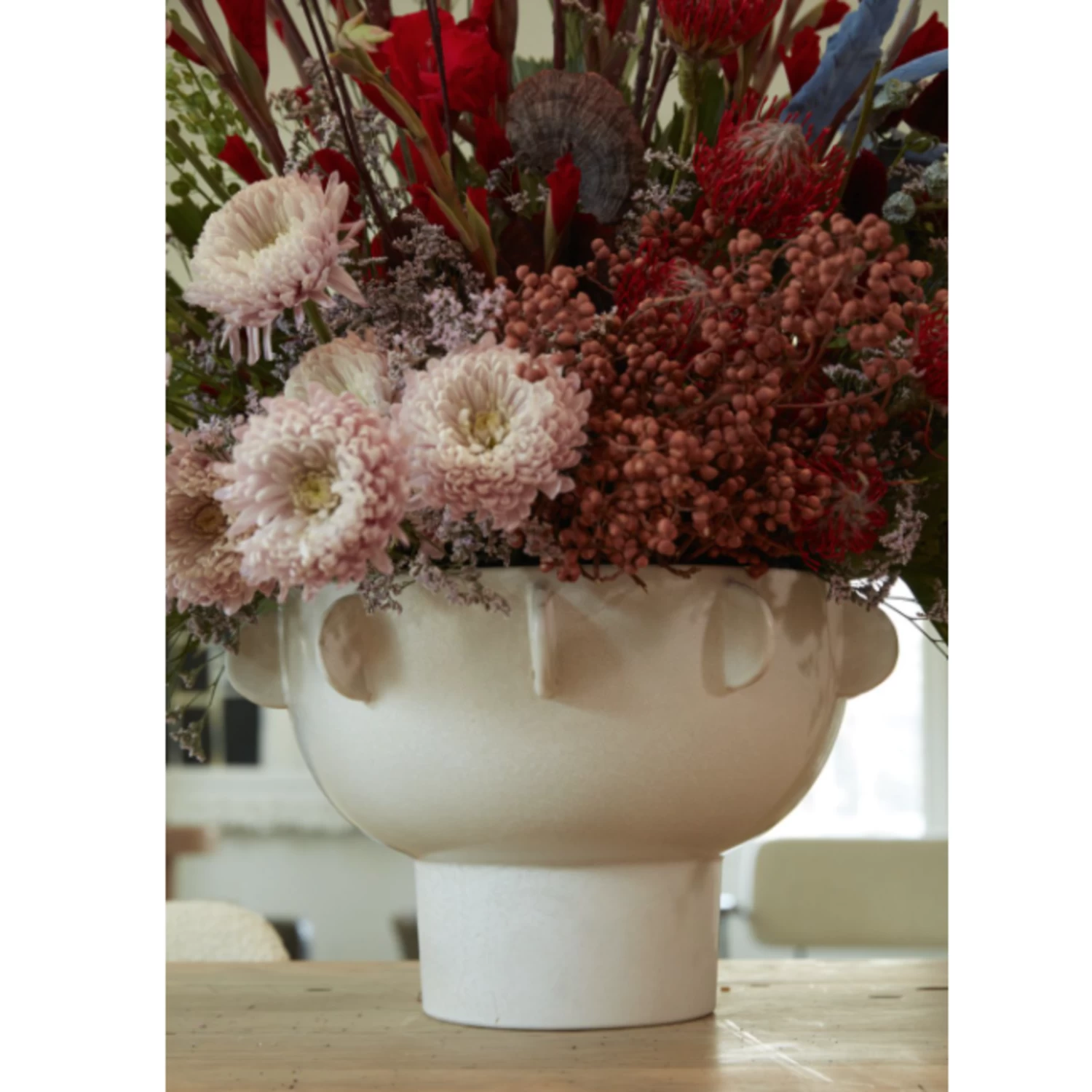 10.25”h X 17.25” WHITE CERAMIC RIVERIE COMPOTE BOWL 3 10.25”h X 17.25” WHITE CERAMIC RIVERIE COMPOTE BOWL - Image 3