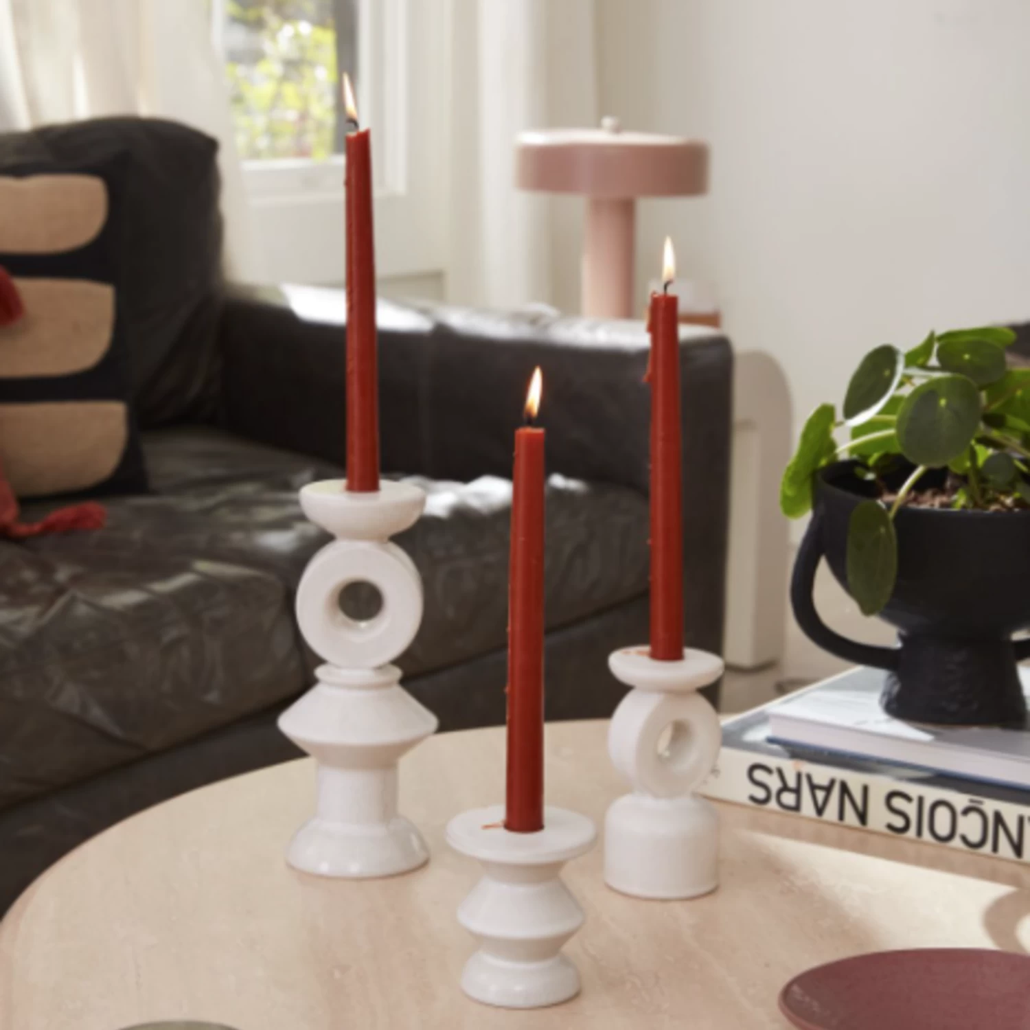 10.25”H X 4.25” WHITE CERAMIC FANTASIA CANDLEHOLDER 3 10.25”H X 4.25” WHITE CERAMIC FANTASIA CANDLEHOLDER - Image 3