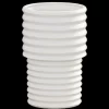 10.25”H X 6.75” WHITE CERAMIC SPIRAL ROUND VASE