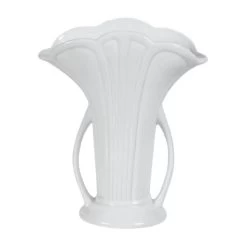 10.5" X 4.75" WHITE POTTERY VASE