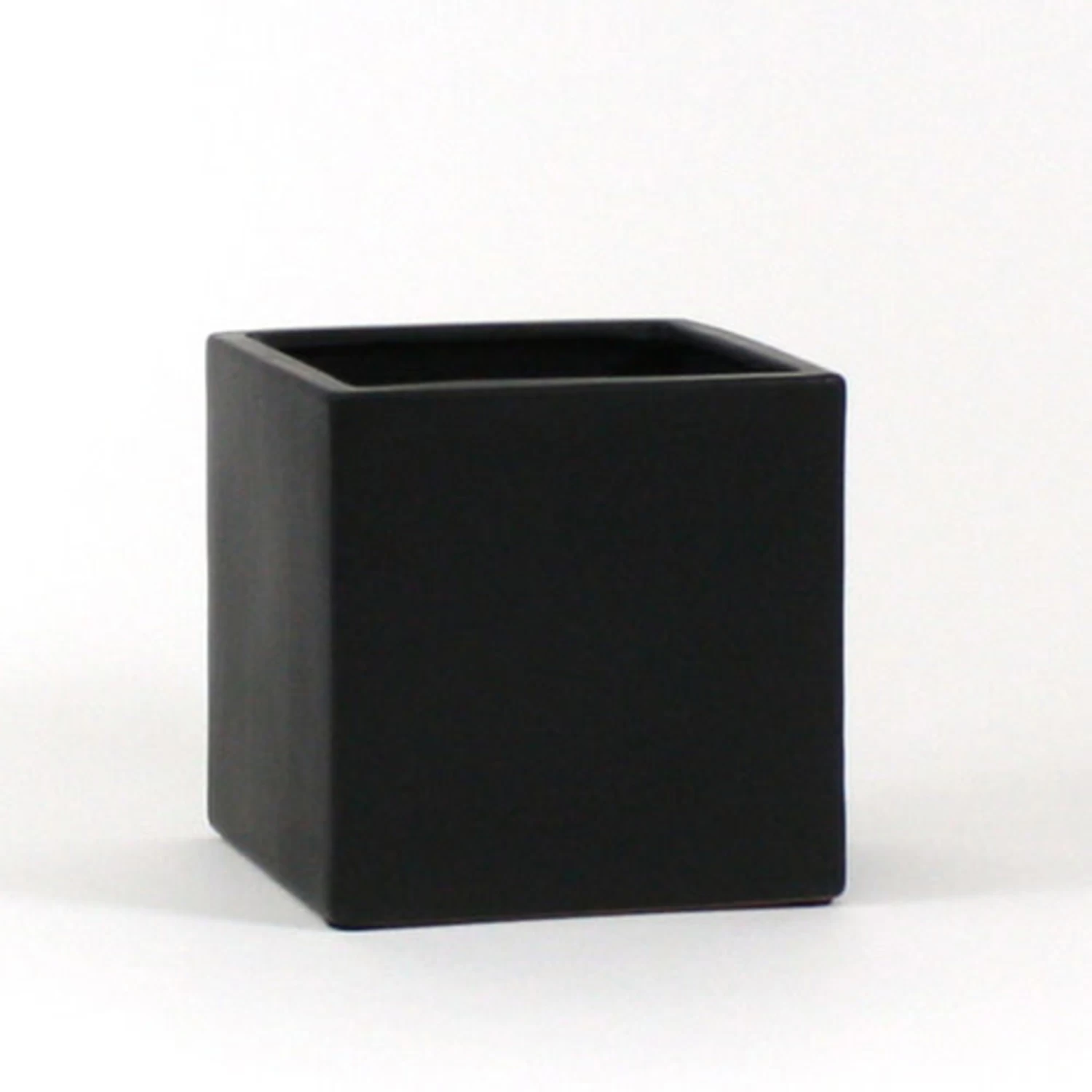 10”X10”X10”H MATTE BLACK CERAMIC CUBE SQUARE VASE POT 1 10”X10”X10”H MATTE BLACK CERAMIC CUBE SQUARE VASE POT