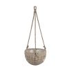 11’’ ROUND MTL WIRE HANGING BASKET W BURLAP