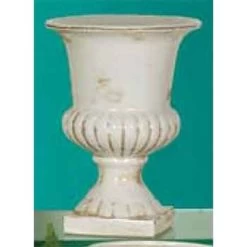 11.25”H WHITE CERAMIC URN
