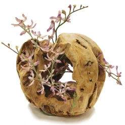 12” HALLOW SPHERE Natural Wood