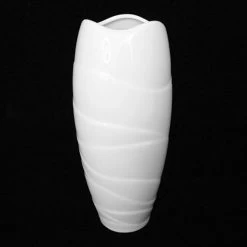 12" WHITE FLOWER VASE