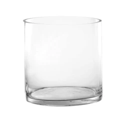 12" X 12" CLEAR GLASS CYLINDER VASE