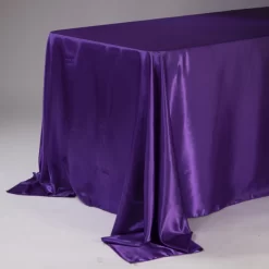 120” PURPLE RECTANGLE SATIN TABLE CLOTH 1PC PER PACK