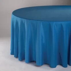120" ROUND BLUE TABLECLOTH