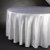 120'' ROUND WHITE SATIN TABLECLOTH