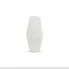 12.55”H X 5.75"WHITE CERAMIC GEO VASE