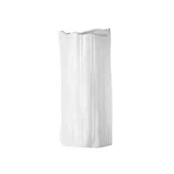 12.75”H X 5.75” MATTE WHITE CERAMIC CYLINDER IREG LIP WITH SEAMLESS COLUMN
