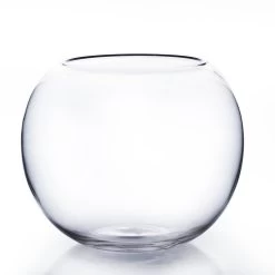 12"D X 9"H CLEAR GLASS FISH/BUBBLE BOWL (8.5" OPENING)