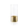 12”H X 4” CLEAR AND WITH GOLD BOTTOM GLASS CYLINDER ELSA LIKE