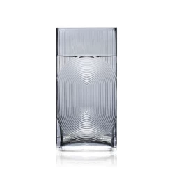 12”H X 6” X 2.75” GREY GLASS RIBBED/FLUTED RECTANGLE -Home Decor Store 12h x 6 x 275 grey glass ribbed fluted rectangle 3