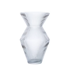 12”H X 7” GLASS FLUTED URN VASE