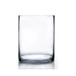 12"H X 8" CLEAR GLASS CYLINDER VASE