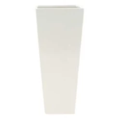13''h X 5" X 5" WHITE GLAZED VASE