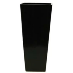 13”T X 5" X 5" MATTE BLACK CERAMIC TAPERED VASE