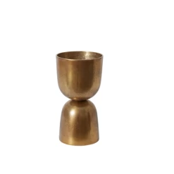 14.75”H X 7.75” GOLD METAL LUMOS FOOTED URN