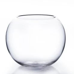 14"D X 11"H CLEAR GLASS FISH/BUBBLE BOWL (10" Opening)