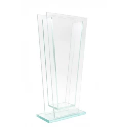 14”H X 2” X 5” TAPERED PLATE GLASS