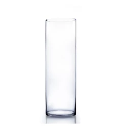 14"h X 8" CLEAR GLASS CYLINDER VASE