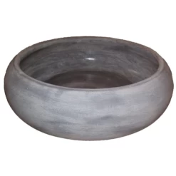 15 ½″D X 4 ¾″H LOW CYLINDER SAUCER MODERN STONE STONE WASH