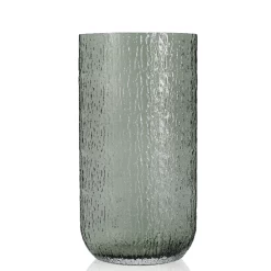 15.75”H X 8.1”L X 4.5”W SMOKY OVAL SCRATCH ETCH GLASS