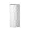 16.5”H X 7.5” WHITE CERAMIC ROUND SYMMETRICAL VASE SPIKE