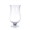 16”H X 9” GLASS PEDESTAL HURRICANE VASE