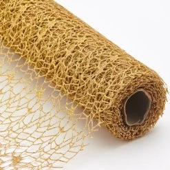 19" X 5 Yards DECORATIVE GOLD MESH ROLL (20)