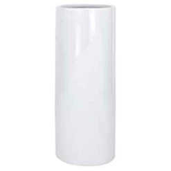 19.25”H X 6” MATTE WHITE CERAMIC TALL CYLINDER