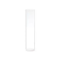 20”H X 4” CLEAR GLASS CHIMNEY VASE (OPEN AT THE BOTTOM AND TOP)