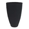24"h X 15.5" BLACK RIBBED FLOWER PLASTIC POT