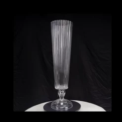 25.5” X 6.5” GLASS FLUTED BESPOKE LIKE TRUMPET VASE
