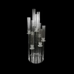 35”H X 12” 9 HEAD CRYSTAL CLUSTER CANDELABRA