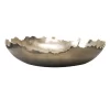 3.5”H X 12.75” GOLD ALUMINUM JAGGED EDGE LOW BOWL