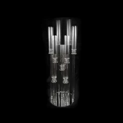 38”H X 12”D 10 HEAD CRYSTAL CLUSTER CANDELABRA