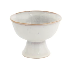 4.25"H X 6" OFF-WHITE CERAMIC JULIAN COMPOTE