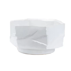 4.5”H X 8.5” X 7.5” WHITER CERAMIC ASTRO PLANTER