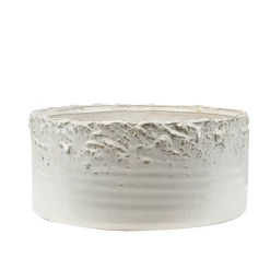 4.75”H X 10.5” ASPEN WHITE CERAMIC PLANTERS