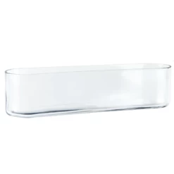 4”H X 16.5”LONG X 4” LONG AND GLOW GLASS RECTANGLE WITH OVAL CORNERS