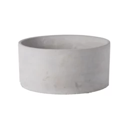 4”H X 8” Cement Round Pot With Fading Abstract Design Body