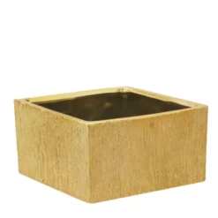 4"H X 8" X 8" GOLD ETCH LOW CERAMIC SQUARE