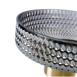 4”H X 9” AMBER STUDED GLASS -Home Decor Store 4h x 9 amber studed glass 2