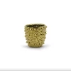5.1”H X 5.3” GOLD CERAMIC SPIKE CACTI VASE/POT