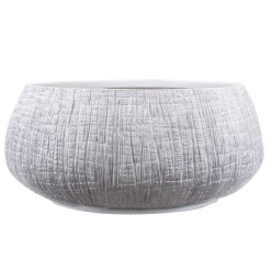 5.25”H X 11.5” POLY/FIBER GLASS WHITE ZEN PLANTER
