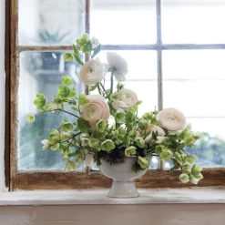 5.25"H X 7" OFF-WHITE CERAMIC JULIAN COMPOTE -Home Decor Store 525h x 7 off white ceramic julian compote 2