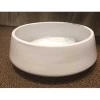 5.5"H X 15” LOW ROUND TAPERED CYLINDER GLOSSY WHITE ST-WARE PLANTER
